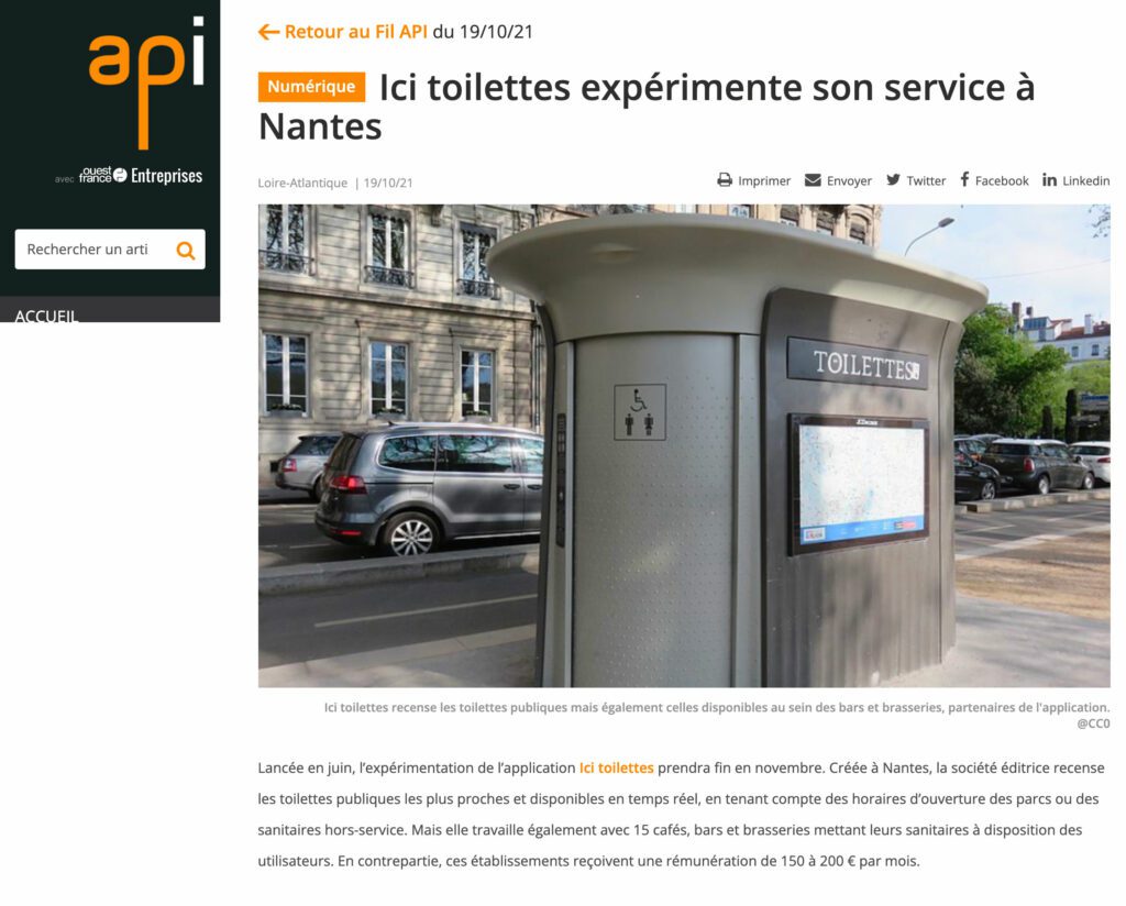 Article API - Ouest France Entreprises - ICI TOILETTES