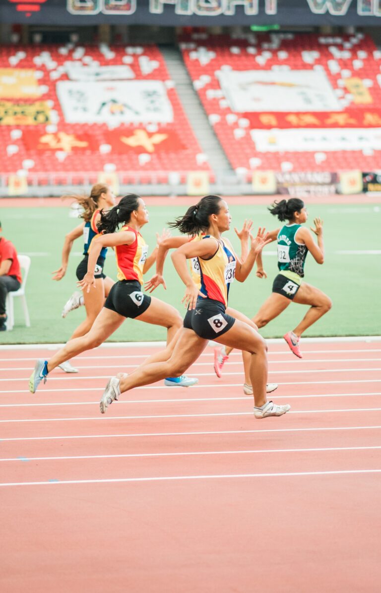 Photo de coureurs de font sprint pour les Jeux Olympiques