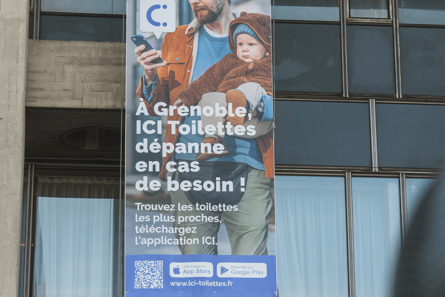 Affichage ICI Toilettes 3 Grenoble